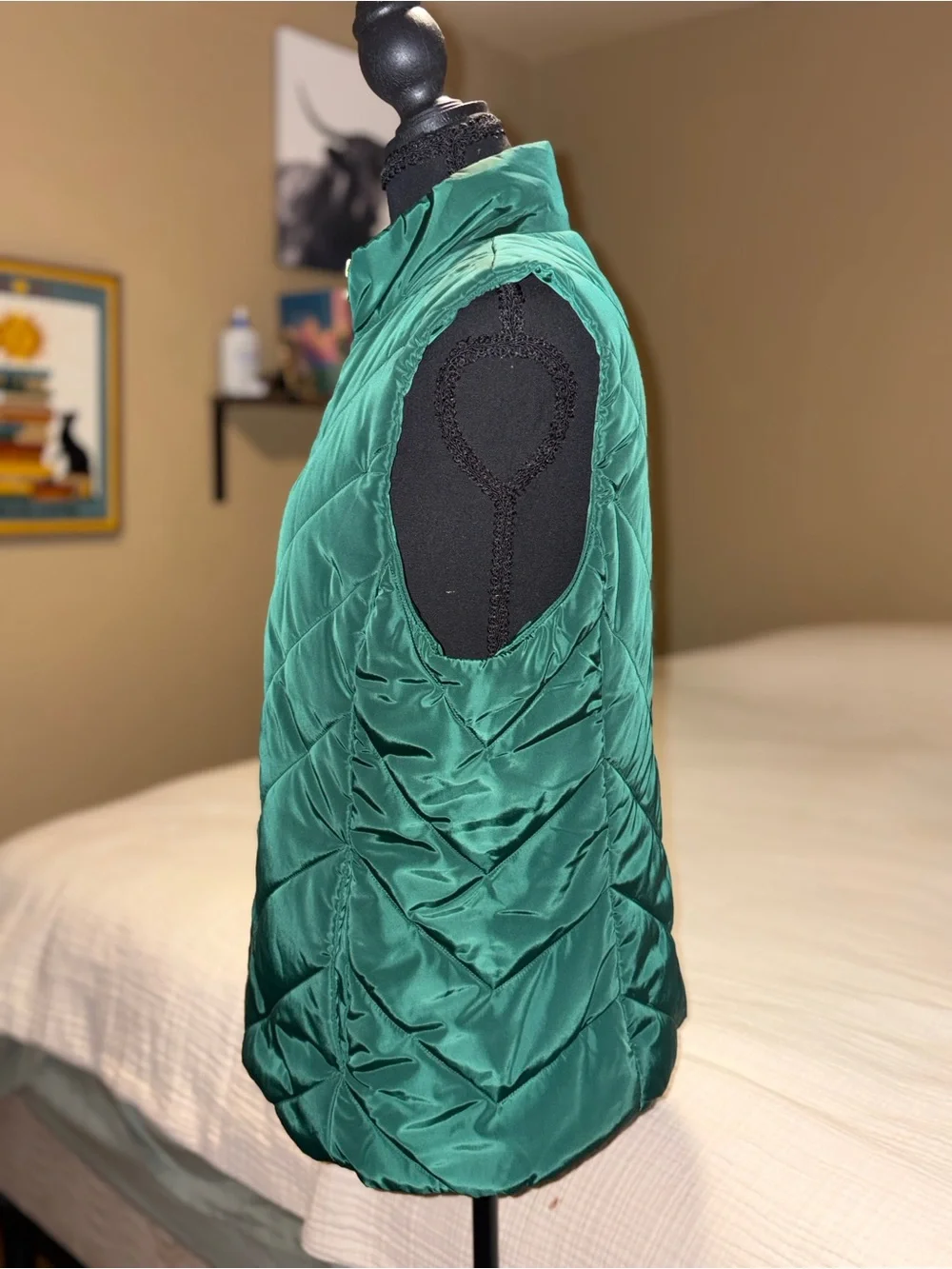 Michael Kors Emerald Green Quilted Sleeveless Puffer Vest